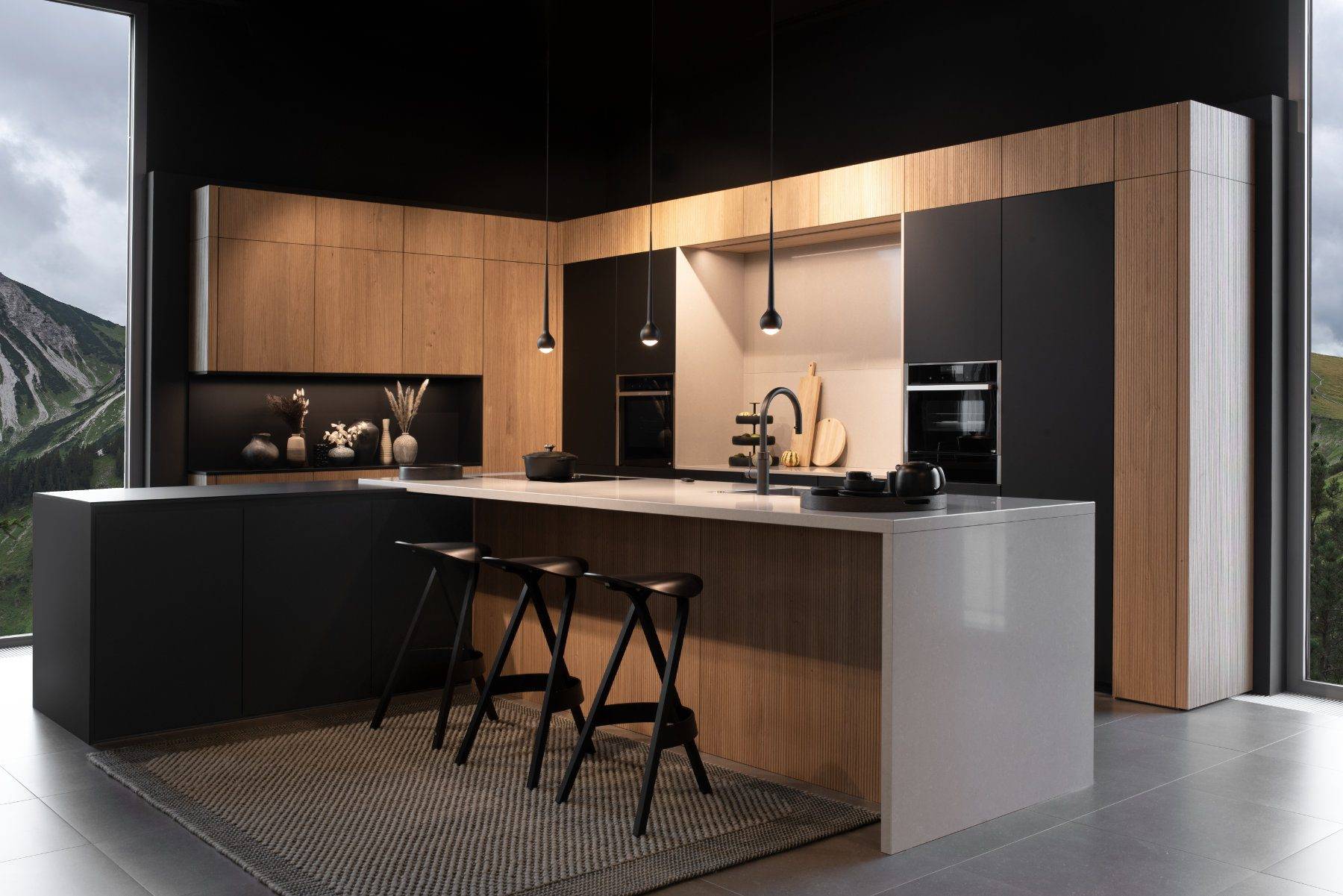 Leicht Matt Black Wood Handleless Kitchen | Lead Wolf, Peterborough