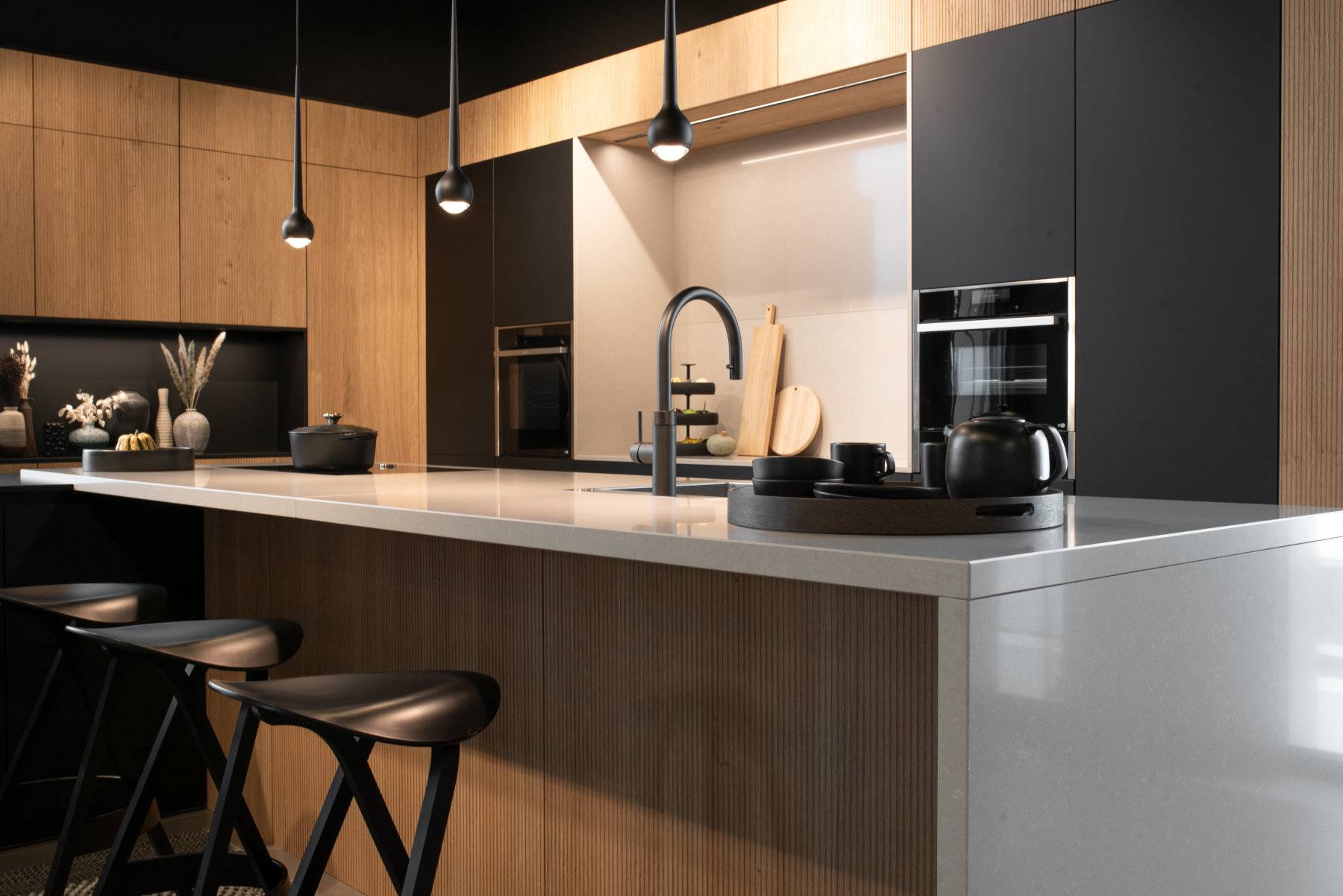 Leicht Handleless Wood Matt Black Kitchen | Lead Wolf, Peterborough